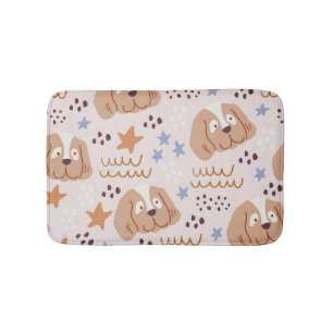 Schattigee hondjes, sterretjes, lijnen: naadloos badmat