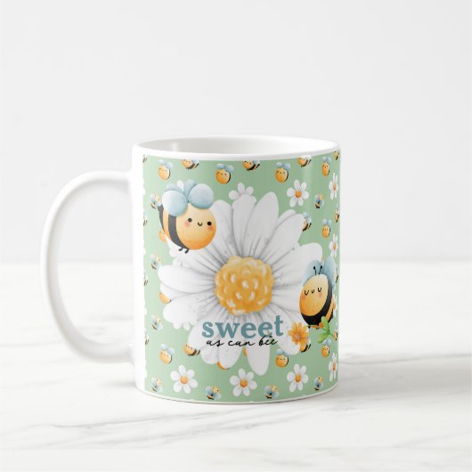 Schattigee Honey Bee Pattern Custom Mok (Links)