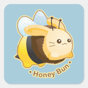 Schattigee Honey Bun Bunny Vierkante Sticker