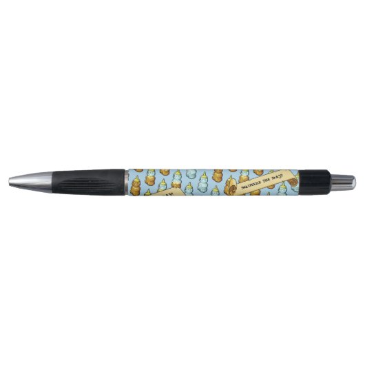 Schattigee Honing Beer knijp de dag! 80s retro art Pen (Voorkant)