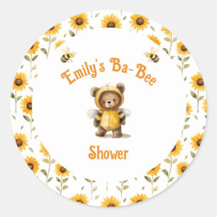 Schattigee honingbij Beer Ba-Bee Shower Ronde Sticker