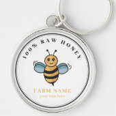 Schattigee honingbij bijenstal sleutelhanger (Voorkant)