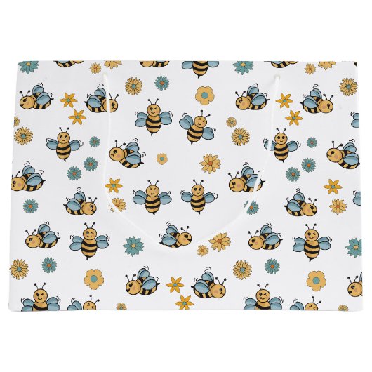 Schattigee Honingbijen & Bloemen Wildbloemen Groot Cadeauzakje (Voorkant)