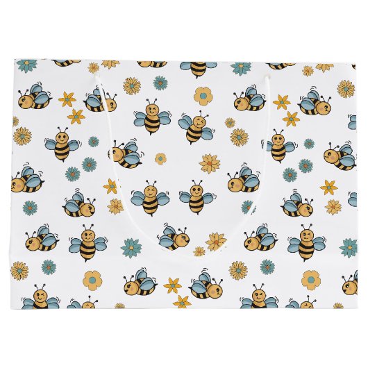 Schattigee Honingbijen & Bloemen Wildbloemen Groot Cadeauzakje (Achterkant)