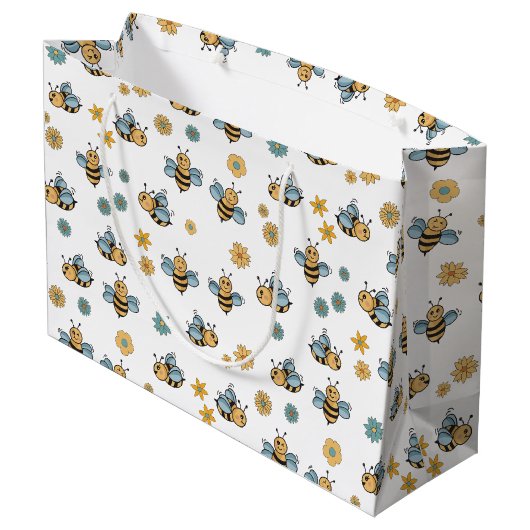 Schattigee Honingbijen & Bloemen Wildbloemen Groot Cadeauzakje (Achterkant Gekanteld)