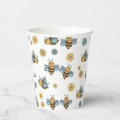 Schattigee Honingbijen & Bloemen Wildbloemen Papieren Bekers (Links)