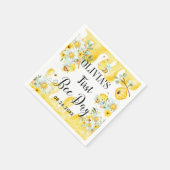 Schattigee Honingbijen Geel Bloemen Verjaardag Servet (Hoek)