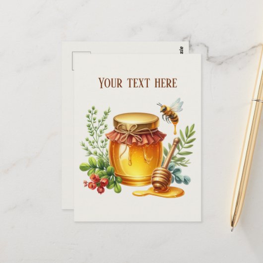 Schattigee honingmakers leveranciers voegen tekst briefkaart (Voorkant / Achterkant in situ)