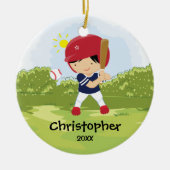 Schattigee honkbalspeler sport kerst ornament (Voorkant)