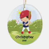 Schattigee honkbalspeler sport kerst ornament (Links)