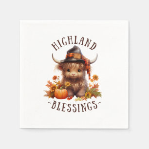 Schattigee Hoogland Koe Thanksgiving Zegeningen Servet