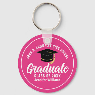 Schattigee Hot Pink Afstuderen Custom 2025 Afstude Sleutelhanger