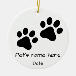 Schattigee Huisdier Kat / Hondenpootafdrukken Keramisch Ornament
