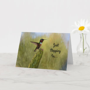 Schattigee Hummingbird Art Verjaardag Kaart
