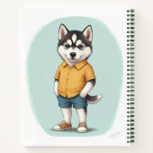 Schattigee Husky Boy Buddy Notitieboek (Achterkant)