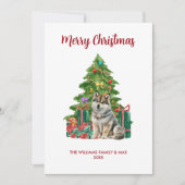 Schattigee Husky Dog Family Kerstmis Feestdagenkaart (Voorkant)