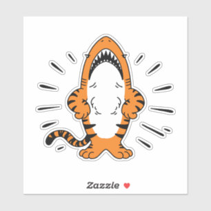 SCHATTIGEE HYBRIDE SHARK TIGER CARTOON STICKER
