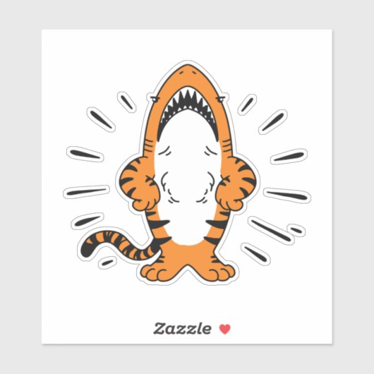 SCHATTIGEE HYBRIDE SHARK TIGER CARTOON STICKER (Vel)