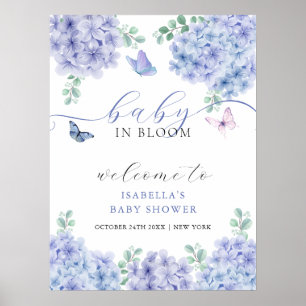 Schattigee Hydrangea Floral Garden Baby shower Wel Poster