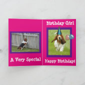 Schattigee "I Spy" Verjaardag Kaart met Basset Hou (Binnen)