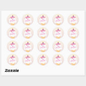 SCHATTIGEE ICE CREAM CONE strooit retro party roze Ronde Sticker (Vel)