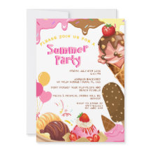 Schattigee Ice Cream Summer Party uitnodiging
