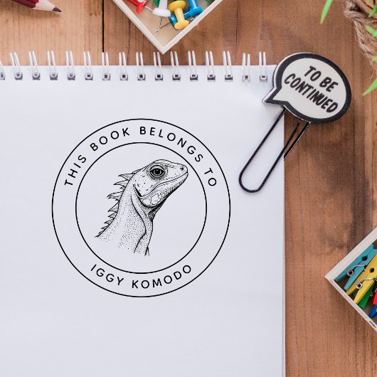 Schattigee Iguana Baby Dit boek hoort bij de naam  Zelfinktende Stempel