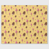 Schattigee ijsdesserts cadeaupapier (Vlak)