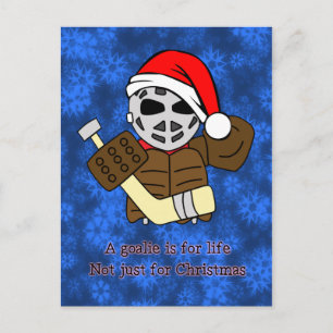 Schattigee ijshockey goalie kerst Kaart Briefkaart