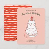 Schattigee illustratie Kat Vakantie Kaart (Voorkant / Achterkant)