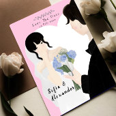 Schattigee illustratie met QR-code RSVP bruiloft Kaart