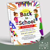 Schattigee illustratie Terug naar schoolbenodigdhe Flyer