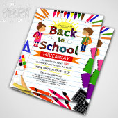 Schattigee illustratie Terug naar schoolbenodigdhe Flyer