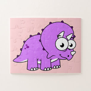 Schattigee illustratie van een Triceratops. Legpuzzel