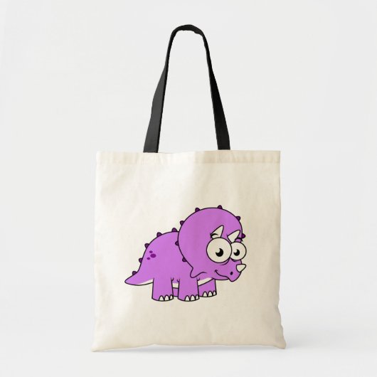 Schattigee illustratie van een Triceratops. Tote Bag (Voorkant)