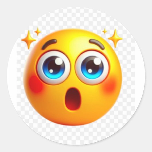 Schattigee imoji-sticker ronde sticker (Voorkant)