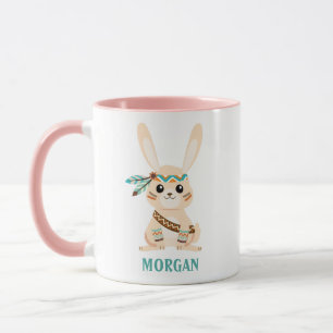 Schattigee Indiase konijn, personaliseer naam, vs  Mok