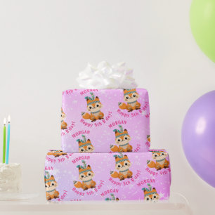Schattigee Indiase vos, naam & Verjaardag, Bleek r Cadeaupapier