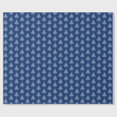 Schattigee Indigo Blue Winter Tree Waterverf Cadeaupapier (Vlak)
