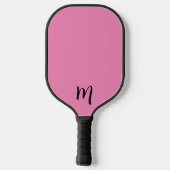 Schattigee Initialen op Roze | monogram Pickleball Paddle (Achterkant)