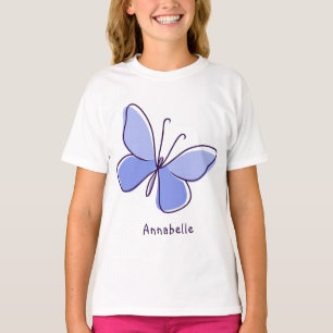 Schattigee Insectenvlinder in Blauw Violet en Naam T-shirt