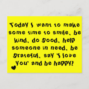 Schattigee Inspirerend Quote Print Geel Briefkaart