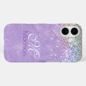 Schattigee iriserende lila paarse faux glitter mon Case-Mate iPhone case (Achterkant (horizontaal))