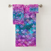 Schattigee iriserende Paarse zeemeermin faux glitt Bad Handdoek (Insitu)