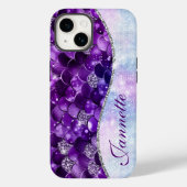 Schattigee iriserende Paarse zeemeermin faux glitt Case-Mate iPhone Case (Achterkant)