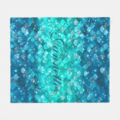 Schattigee iriserende turquoise zeemeermin faux gl fleece deken (Voorkant (Horizontaal))