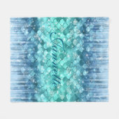 Schattigee iriserende turquoise zeemeermin faux gl fleece deken (Voorkant (Horizontaal))