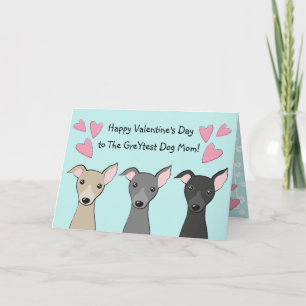 Schattigee Italiaanse Greyhounds Cartoon Dog Mom V Feestdagen Kaart