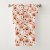 Schattigee Jack-O-Lantern & Ghost Pattern Bad Handdoek (Insitu)
