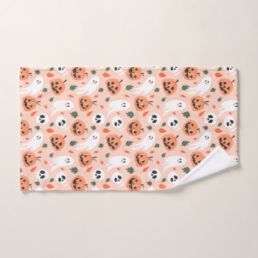 Schattigee Jack-O-Lantern & Ghost Pattern Bad Handdoek (Handdoek)